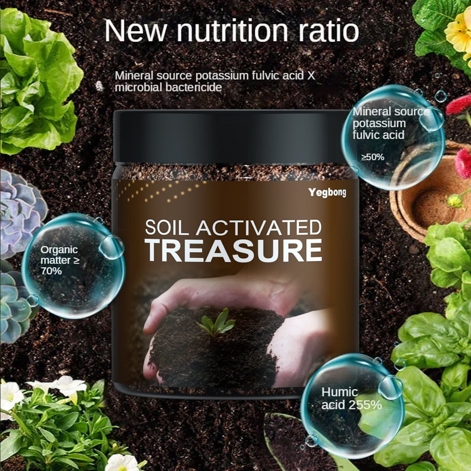 Boost Plant Growth, Improve Soil Carbon, Promote Roots, Easy Fertilizer Solution ,100g