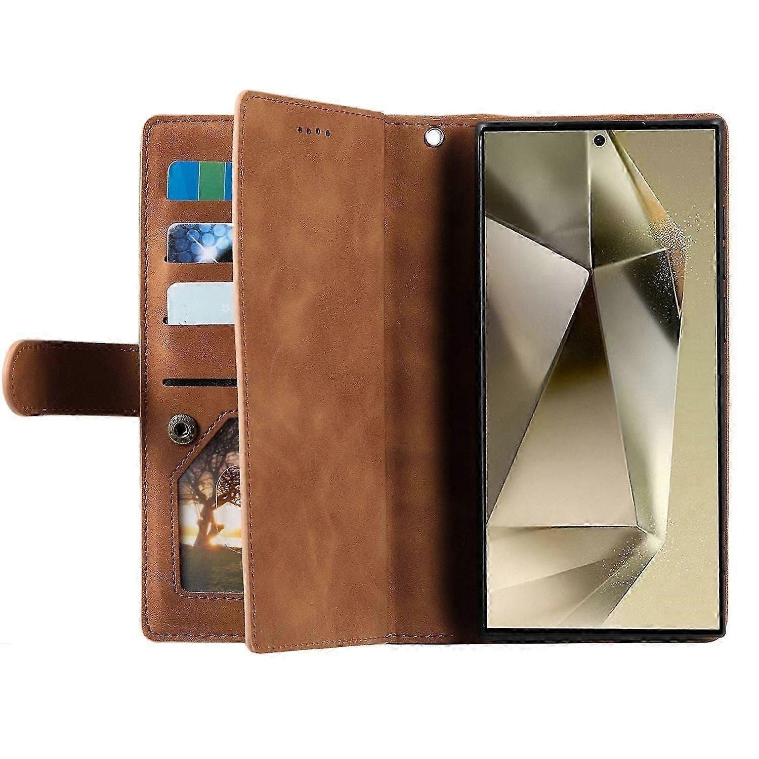 Wallet Case Compatible with Samsung Galaxy S25 Ultra - PU Leather Cover with 9 Card Slots & Magnetic Closure