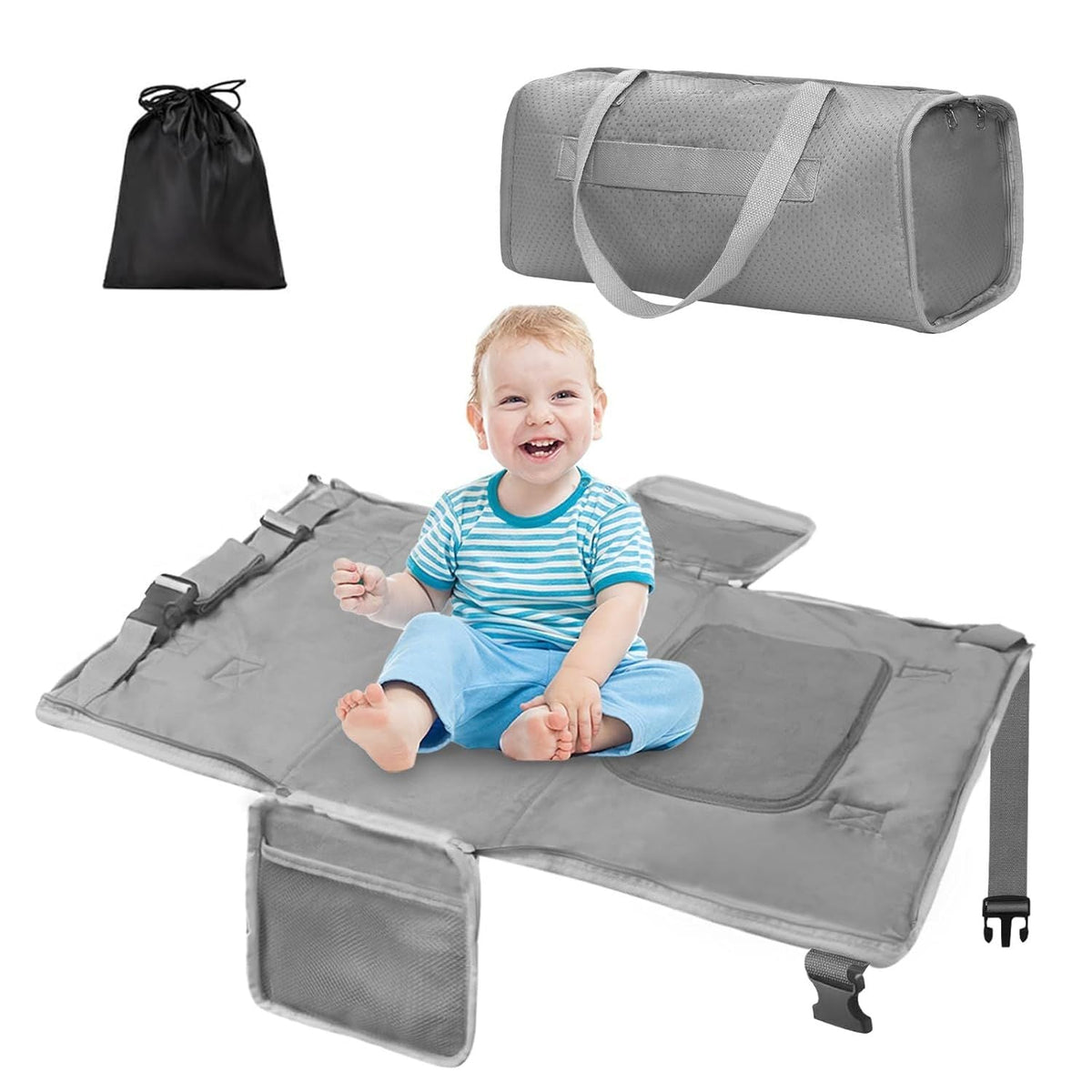 Toddler Airplane Travel Bed Airplane Seat Extender for Kids Portable Travel Bag