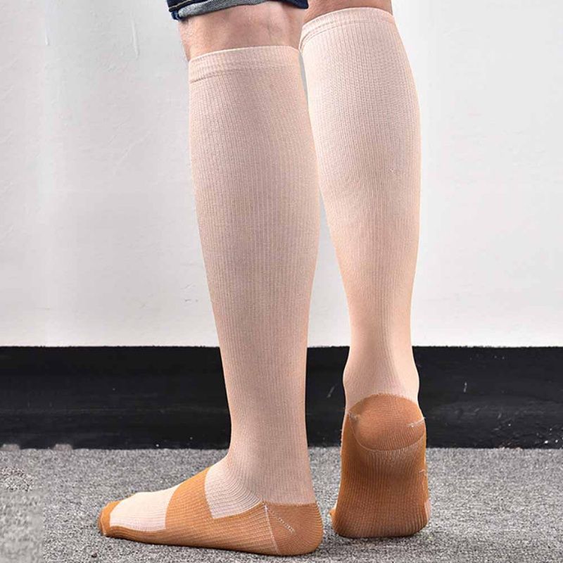 3 Pairs Long Tube Compression Socks Knee High Fitness Slim Socks Pain Relief