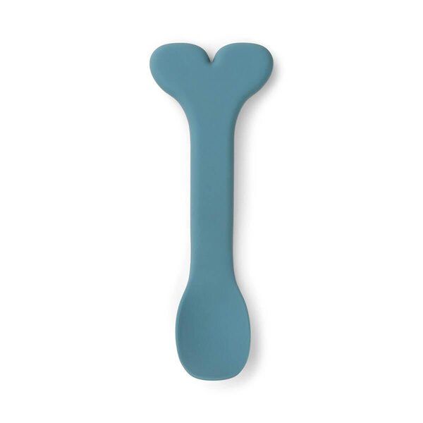 Done By Deer Silicone Stick&Stay Bowl & Baby Spoon Wally Blue