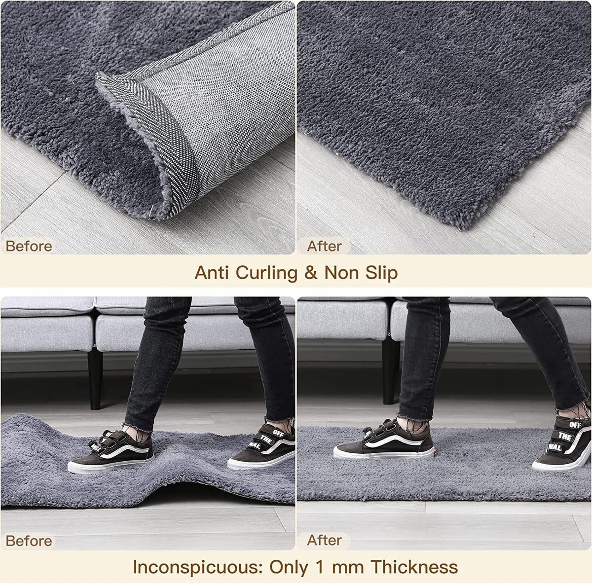 8pcs Rug Grippers Carpet Fixed Stickers Non Slip Rug Pad Non Skid Reusable Rug Tape