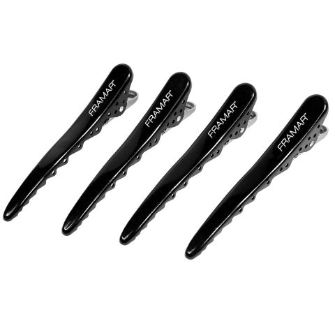 Framar Big Bite Hair Clips, Black, Pack of 4
