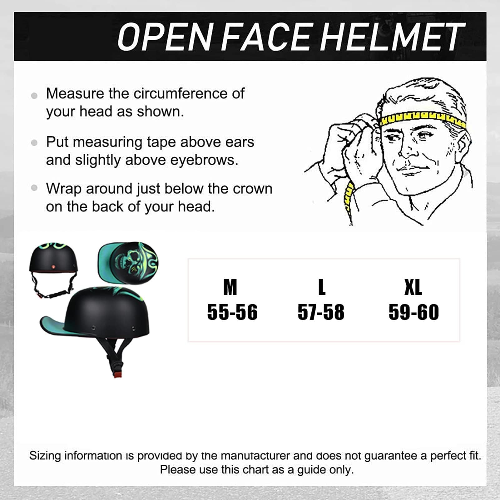 Retro Open Face Painted Helmet Baseball Cap Half Helmet For Motorcycle Electric Car