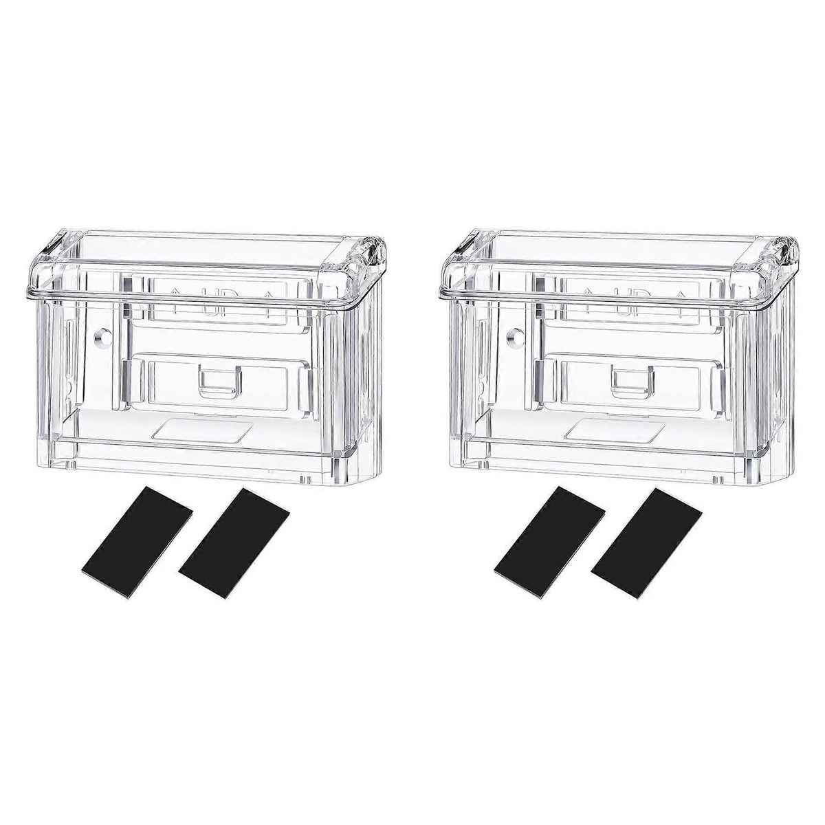2X Outdoor Business Card Holder Wall Mount Acrylic Business Card Box Included Clear Holder Peel and Stick