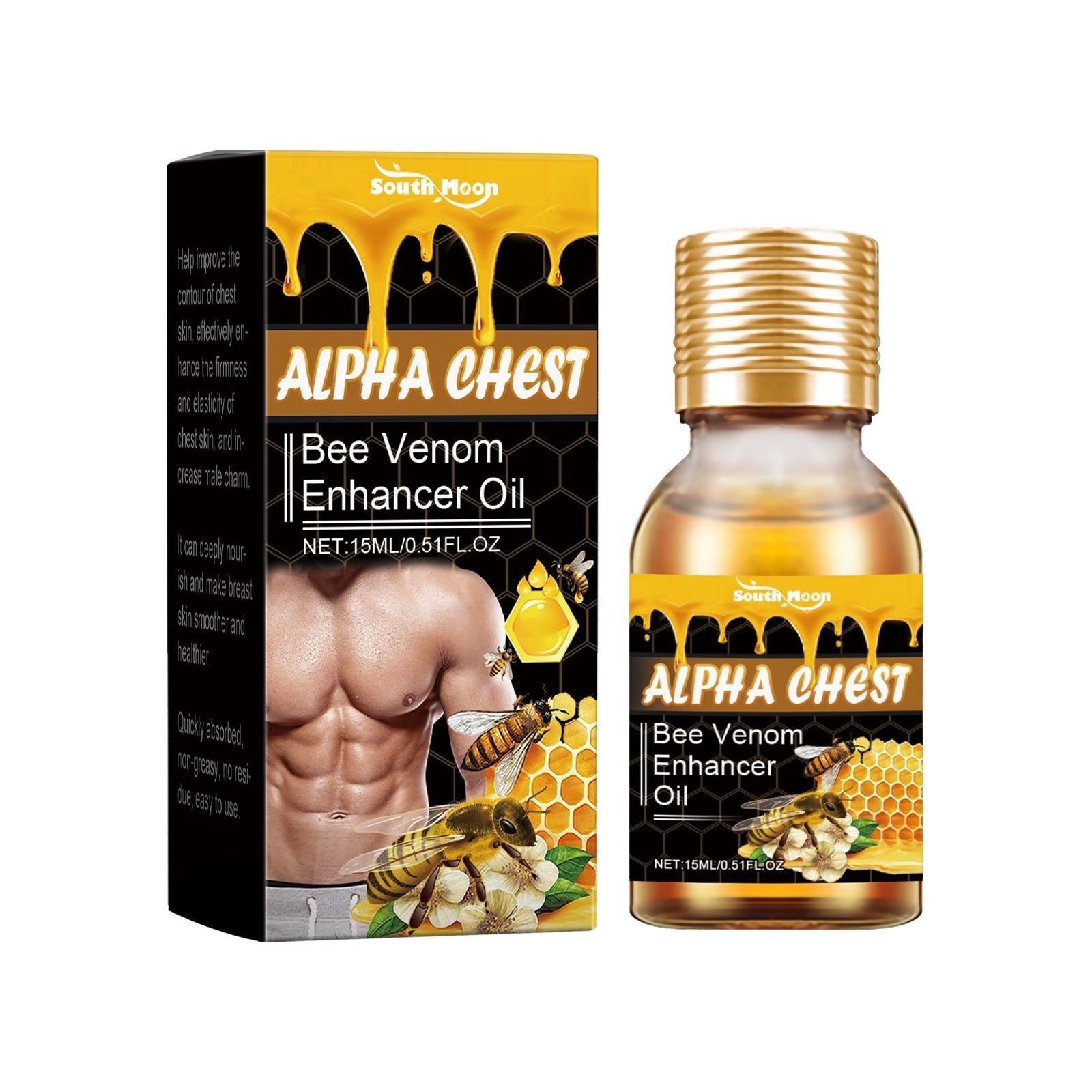 Men's Breast Shaping Oil, Firming Contour Enhancer, Natural Skin Lift, Quick Absorption ,15ml