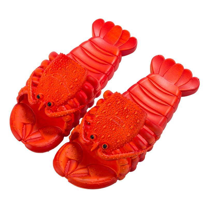 Lobster Slippers Beach Slides Summer Funny Sandals House Slippers For Women