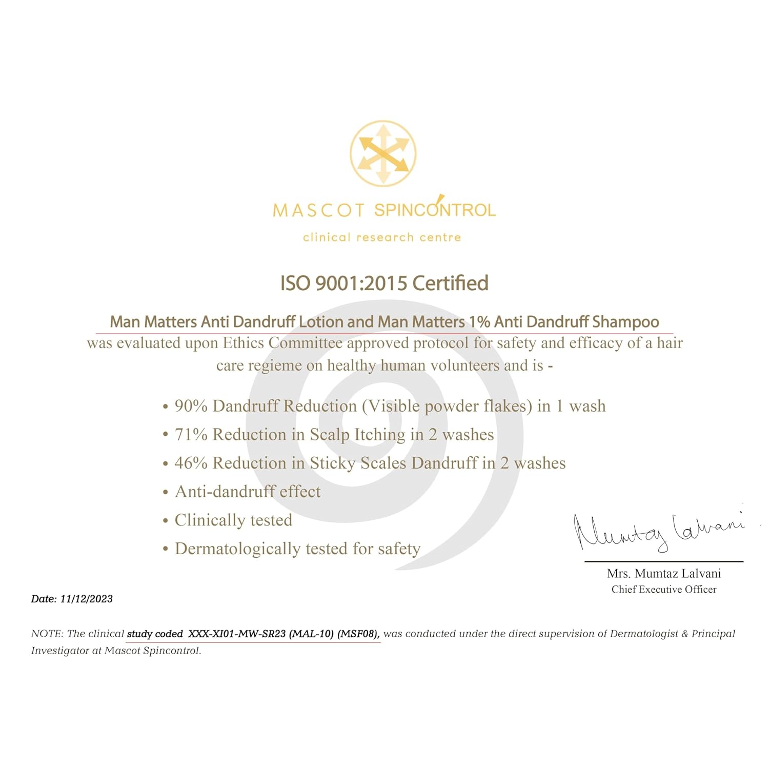 Man Matters Anti Dandruff Lotion for Men [60ml] | Instant Itch Relief & Cooling with Menthol, Zinc Pyrithione & Tea Tree Oil