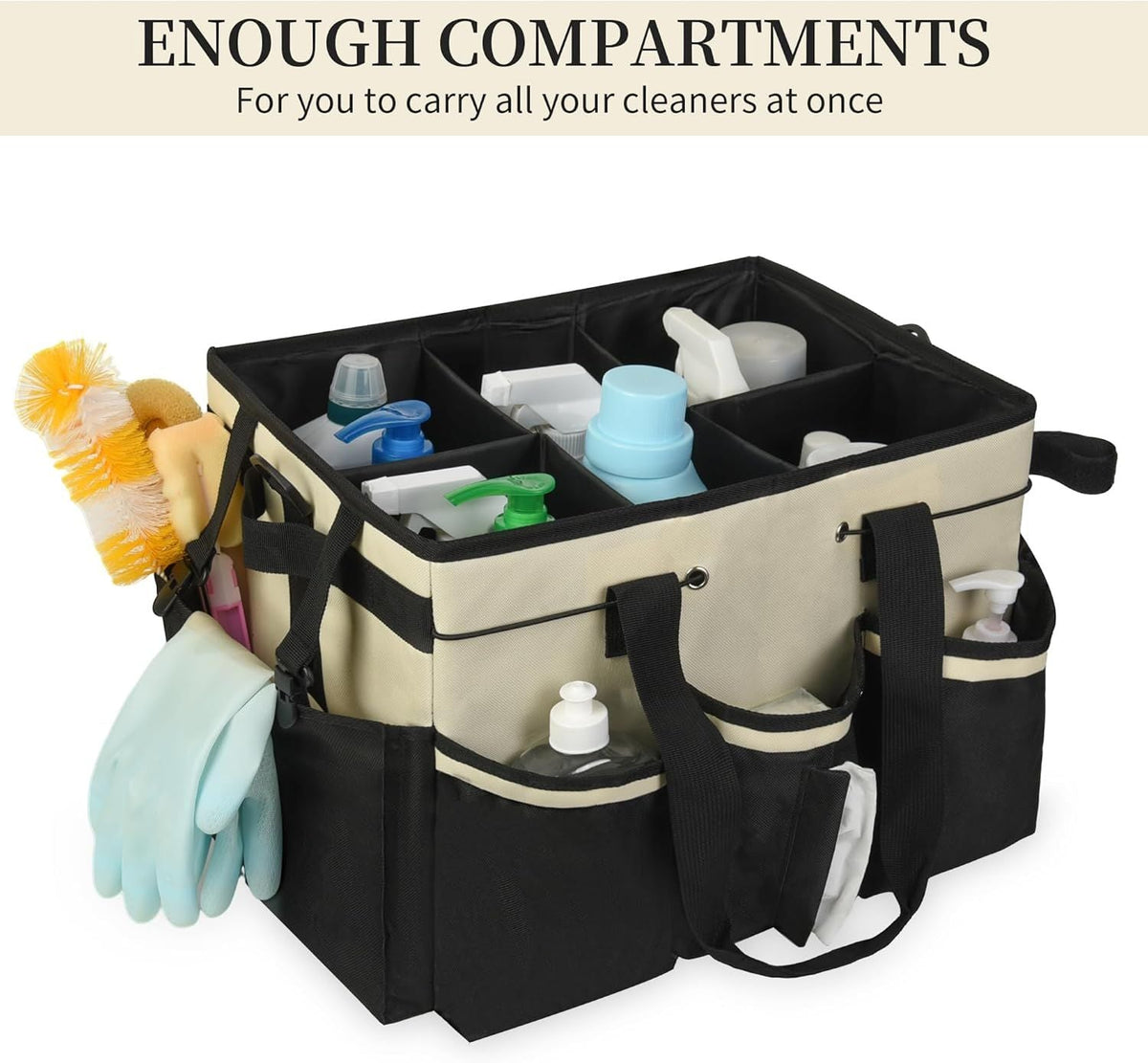 Cleaning Caddy Organizer Cleaning Tool Storage Bag with Shoulder Strap