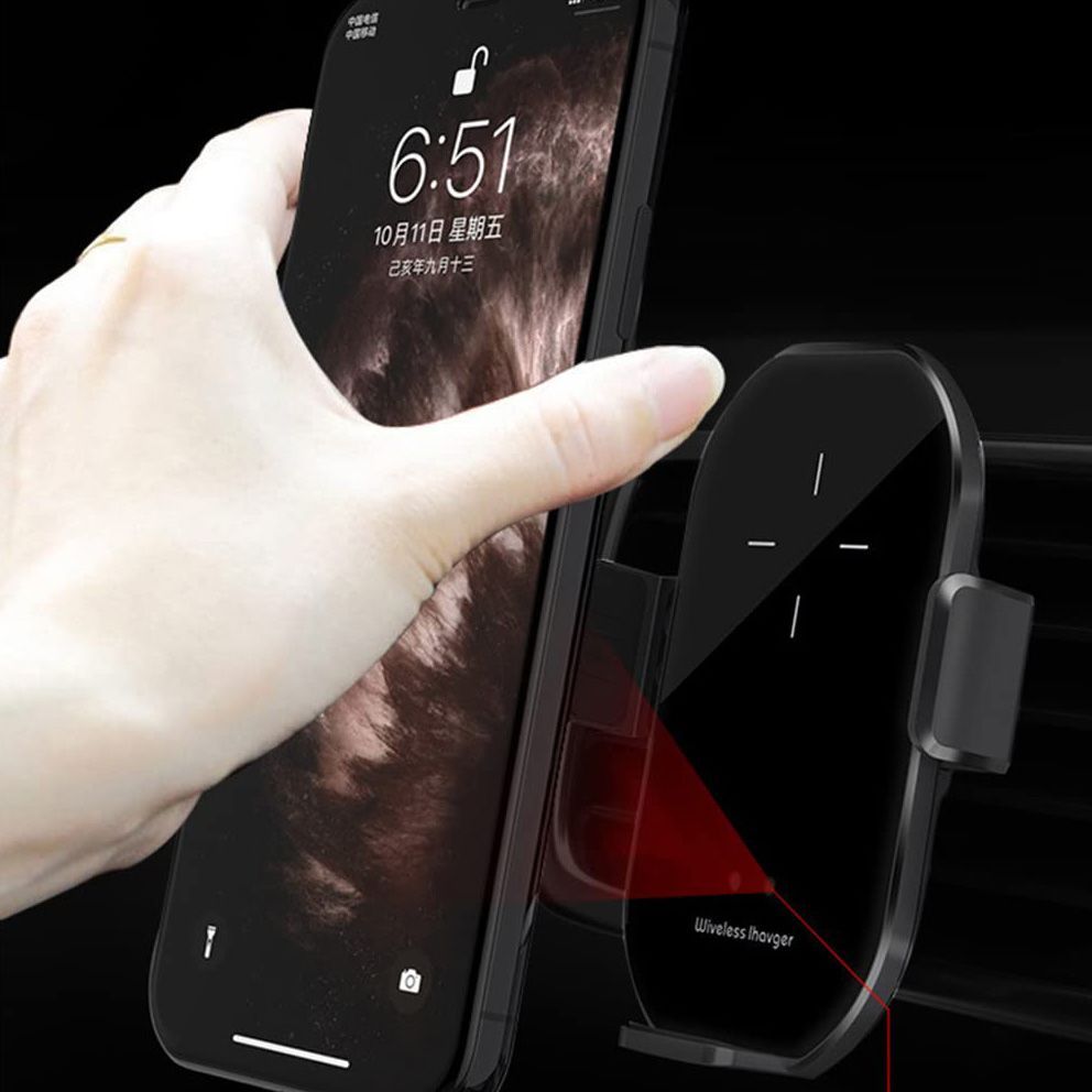 Car Wireless Charger Automatic Clamping Car Phone Holder With Infrared Induction