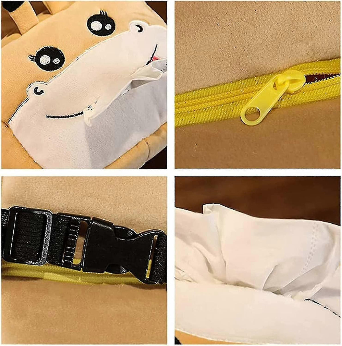Plush Feather Tissue Box Cover with Fawn Design, Decorative Car and Home Dispenser for Bedroom, Living Room, Kitchen and Bathroom Organization