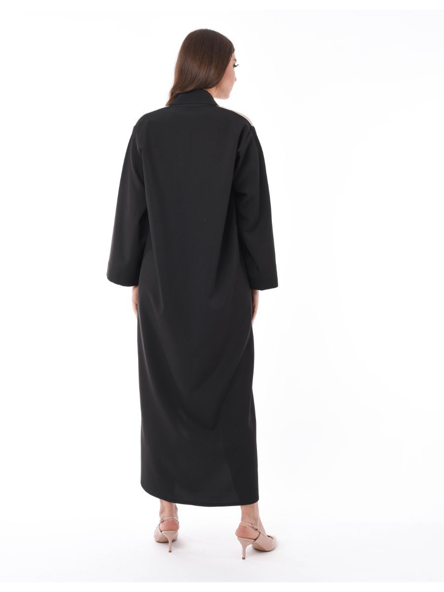 MOiSTREET Coat Style Colorblock Abaya