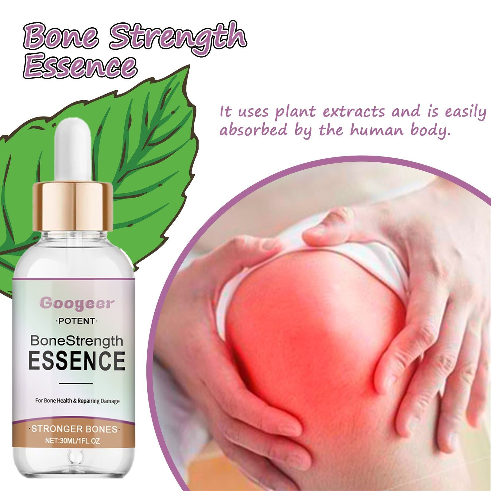 Bone Strength Essence, Natural Body Care for Joint & Bone Health, Relieve Discomfort ,30ml