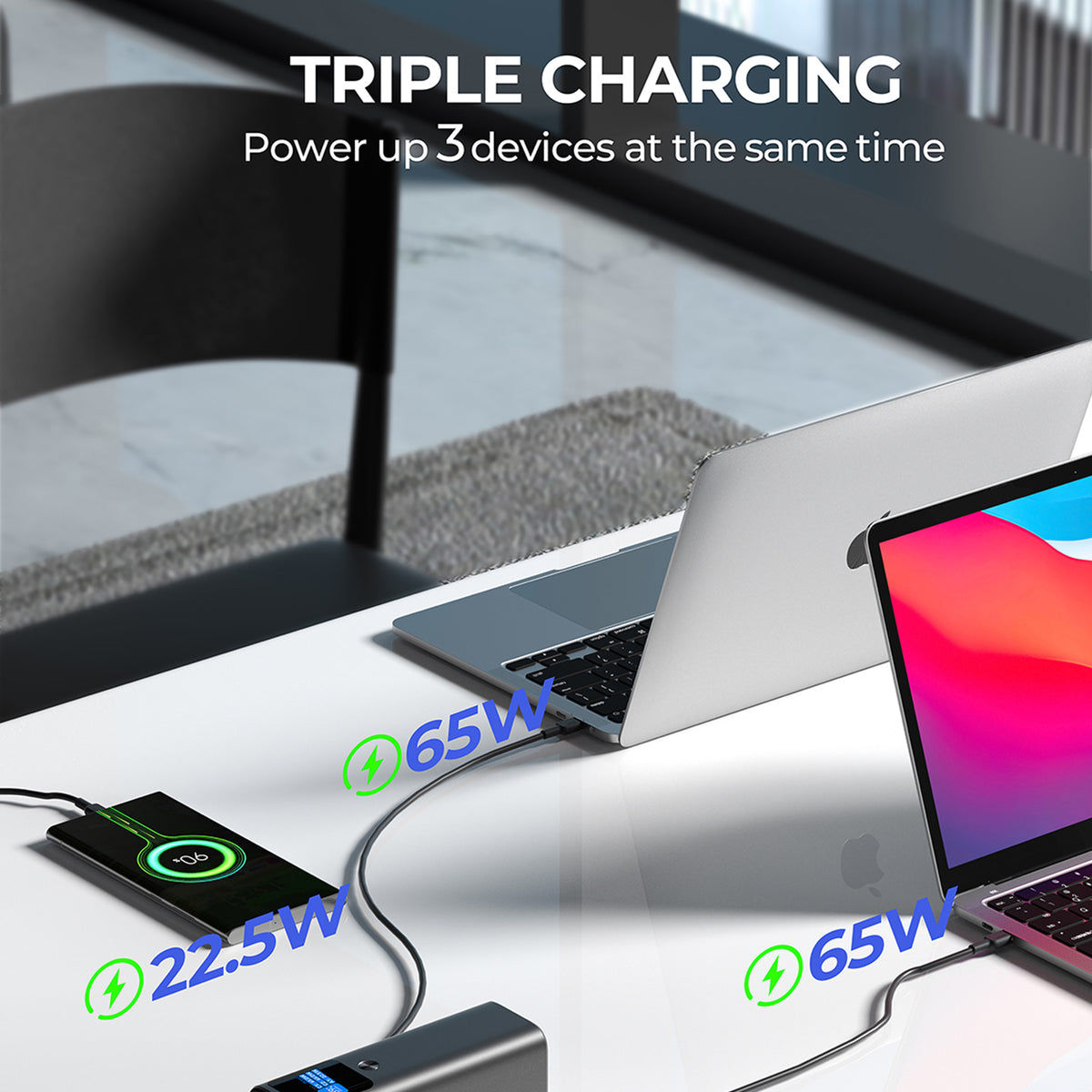 Aukey PB-Y45 27600mAh 140W Ultra-Fast Charging PD 3.1 Power Bank - Gray