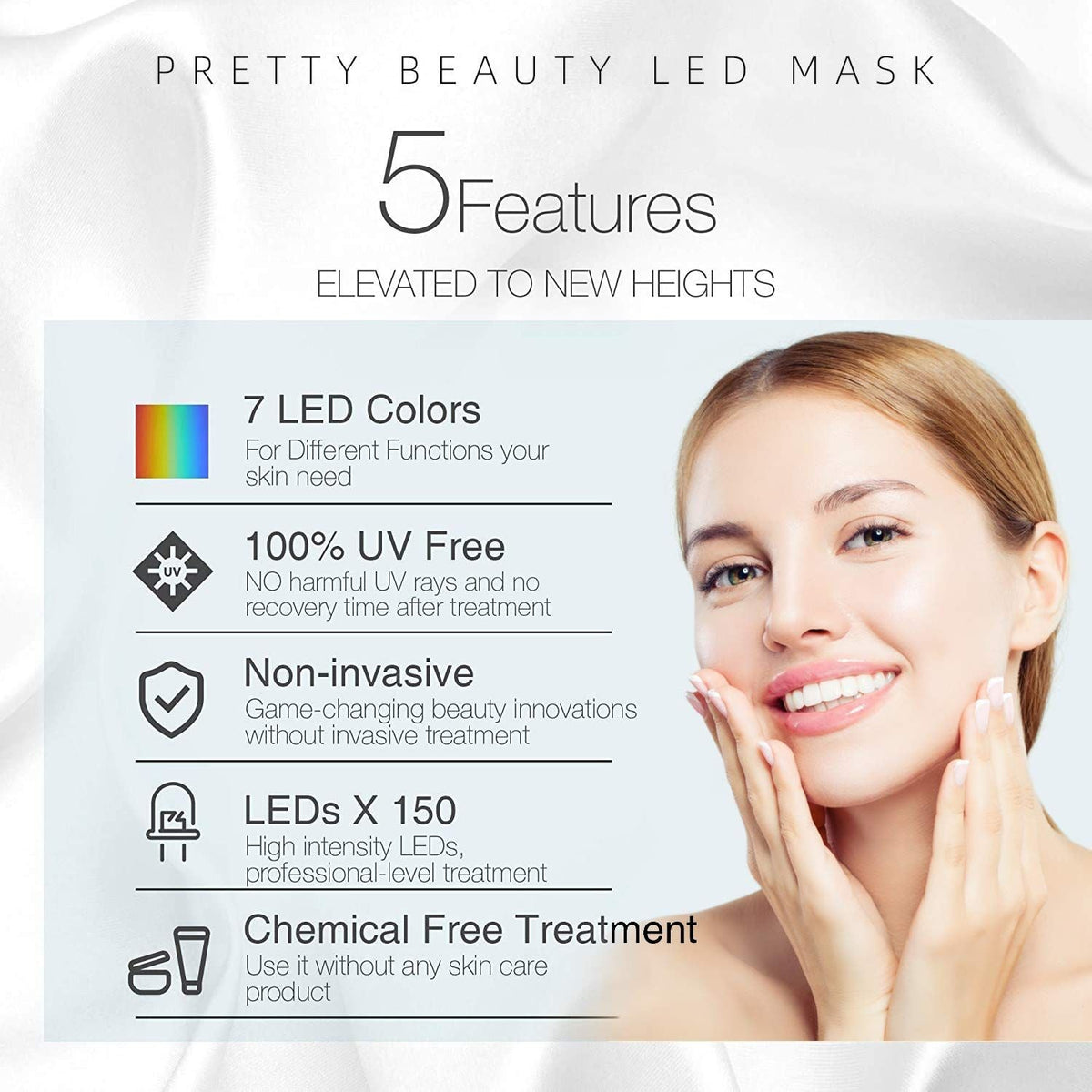 Led Face Photon Mask Skin Rejuvenation Facial Skin Care Mask 7 Color Therapy
