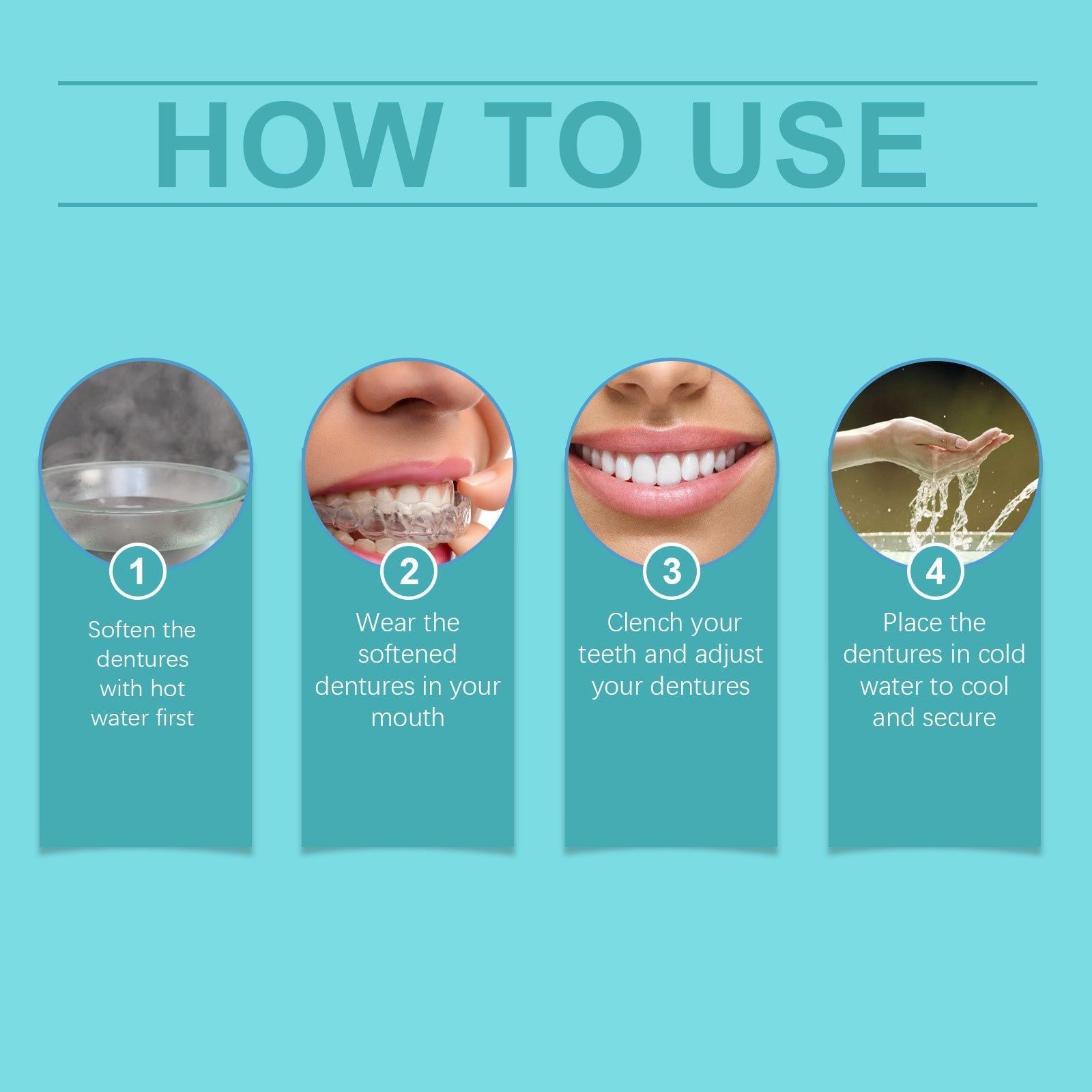Adjustable Silicone Dentures for Comfortable Dental Care, Custom Fit, Easy to Use ,1pair