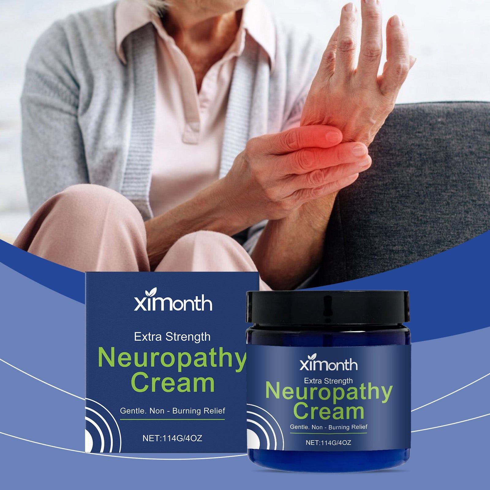 Body Care Cream, Moisturizes, Relieves Nerve Pain, Natural Mint, Nourishing Skin ,114g