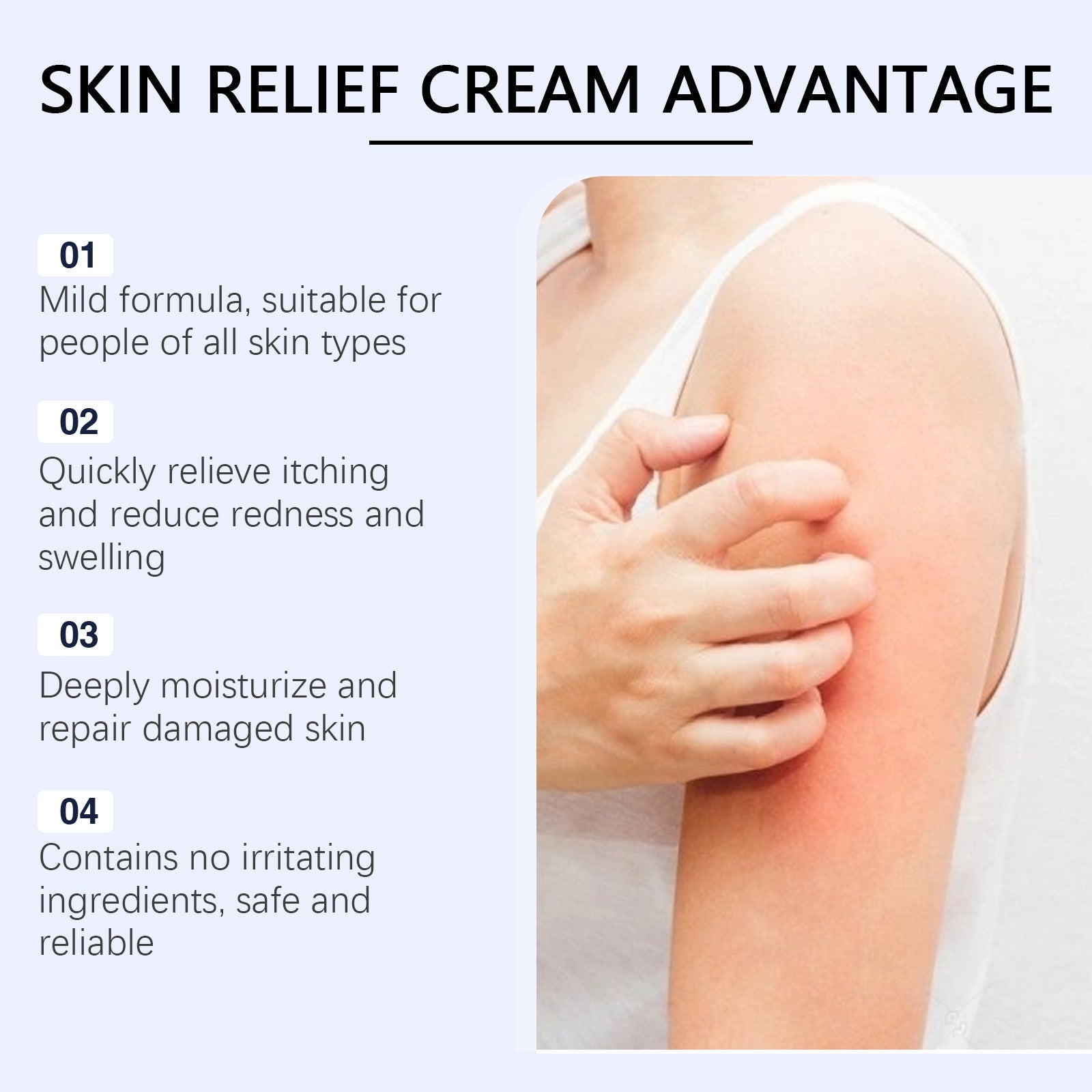 Gentle Body Care Cream for Dry Skin, Eczema Relief, Moisturizing, Sensitive Skin ,100ml