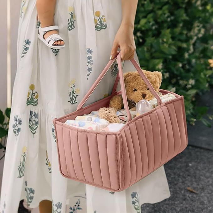 Baby Diaper Caddy Organizer Stylish Storage Basket for Newborn Essentials
