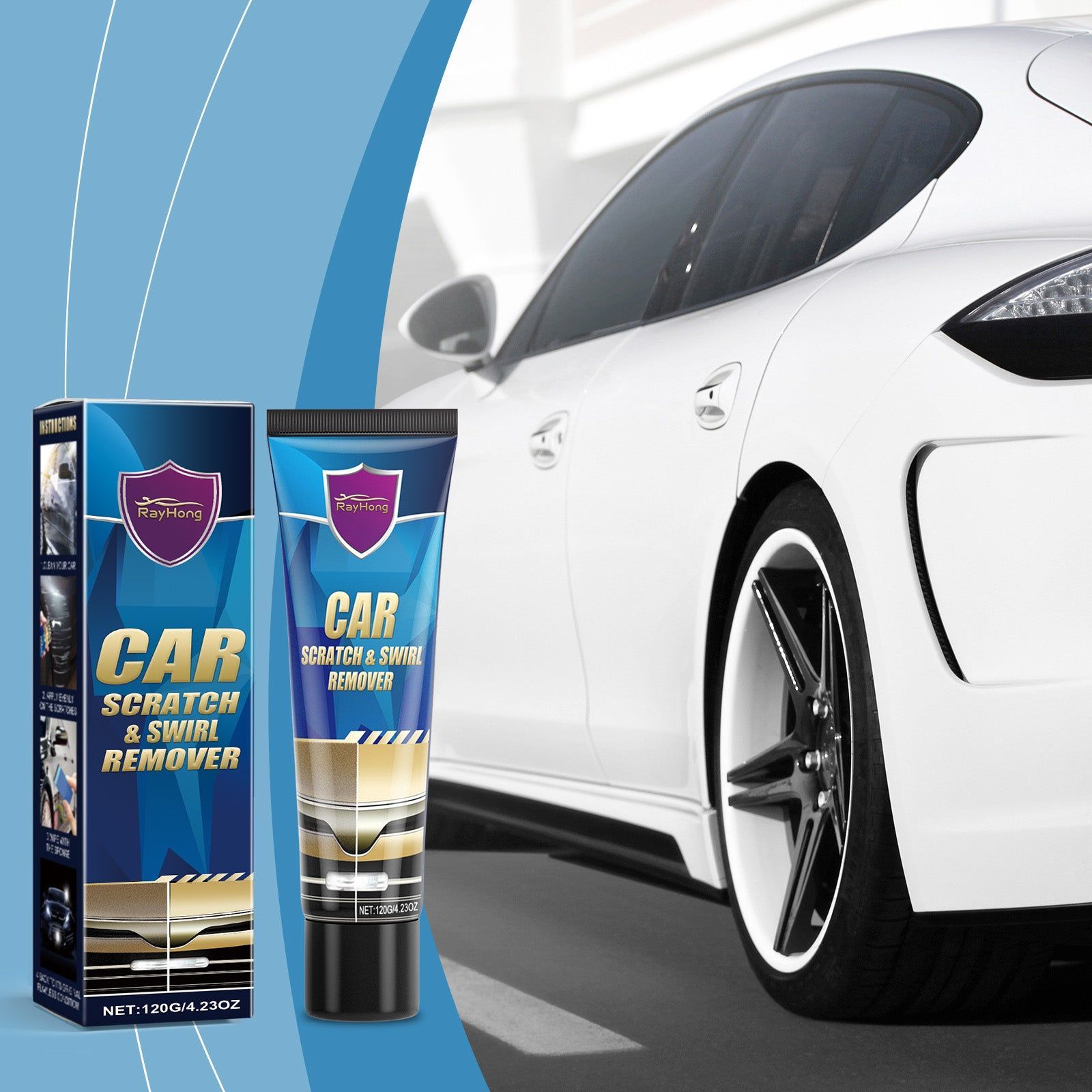 Car Scratch Repair Cream, Fix Scratches, Swirls, Paint Touch Up, Easy Car Care ,120ml