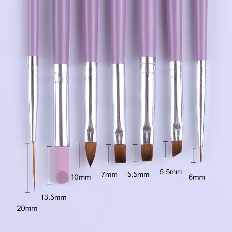 7pcs Nail Art Brush Set Nail Painting Design Acrylic UV Gel Brushes Liner Pen