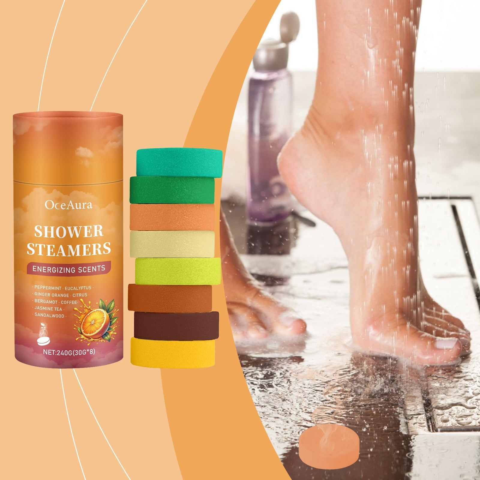 Aromatherapy Shower Tablet, Body Cleansing, Relaxing Fragrance, Spa Experience ,1 set