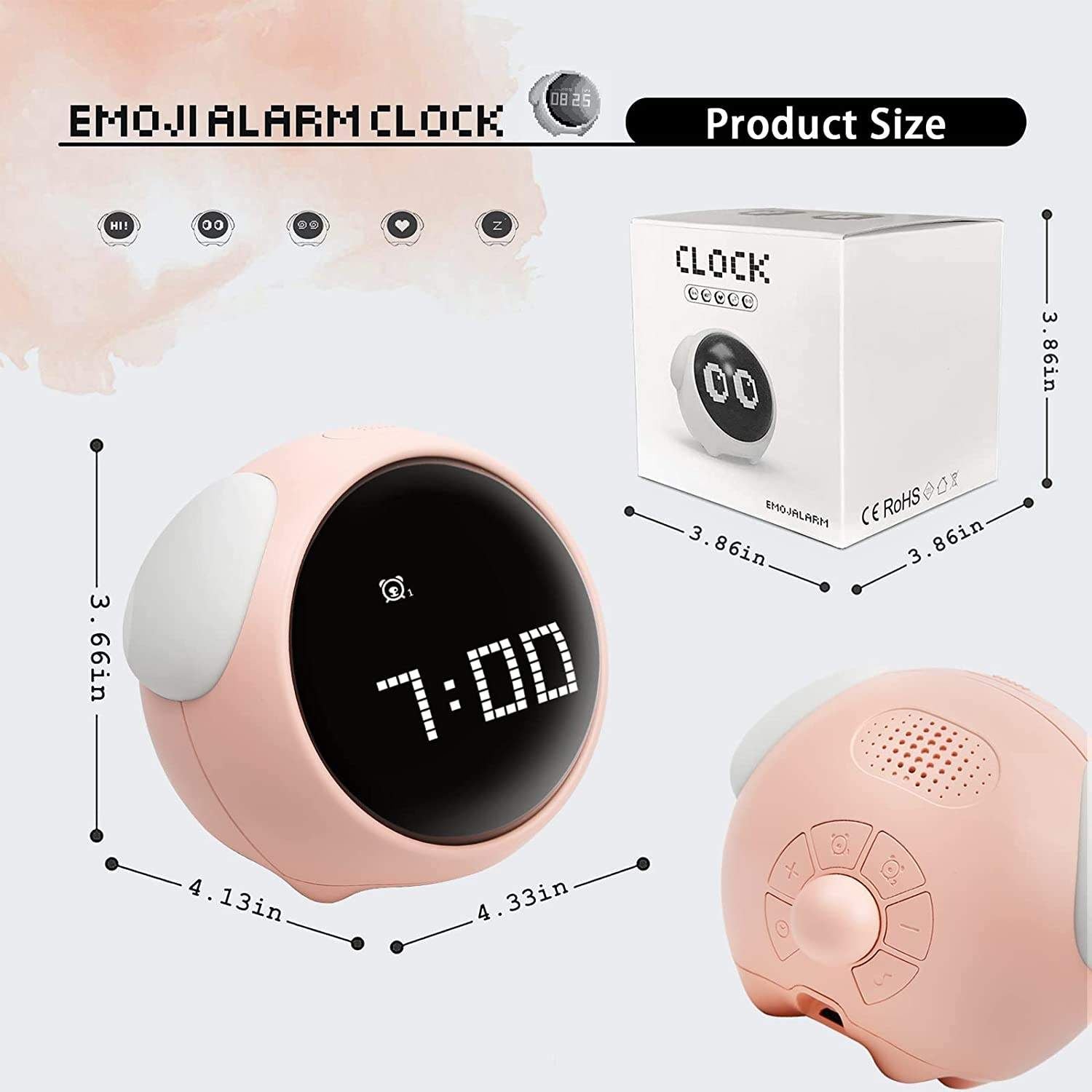 Children Get up Mini Smart Alarm Clock Voice Control Night Light Kids Gift