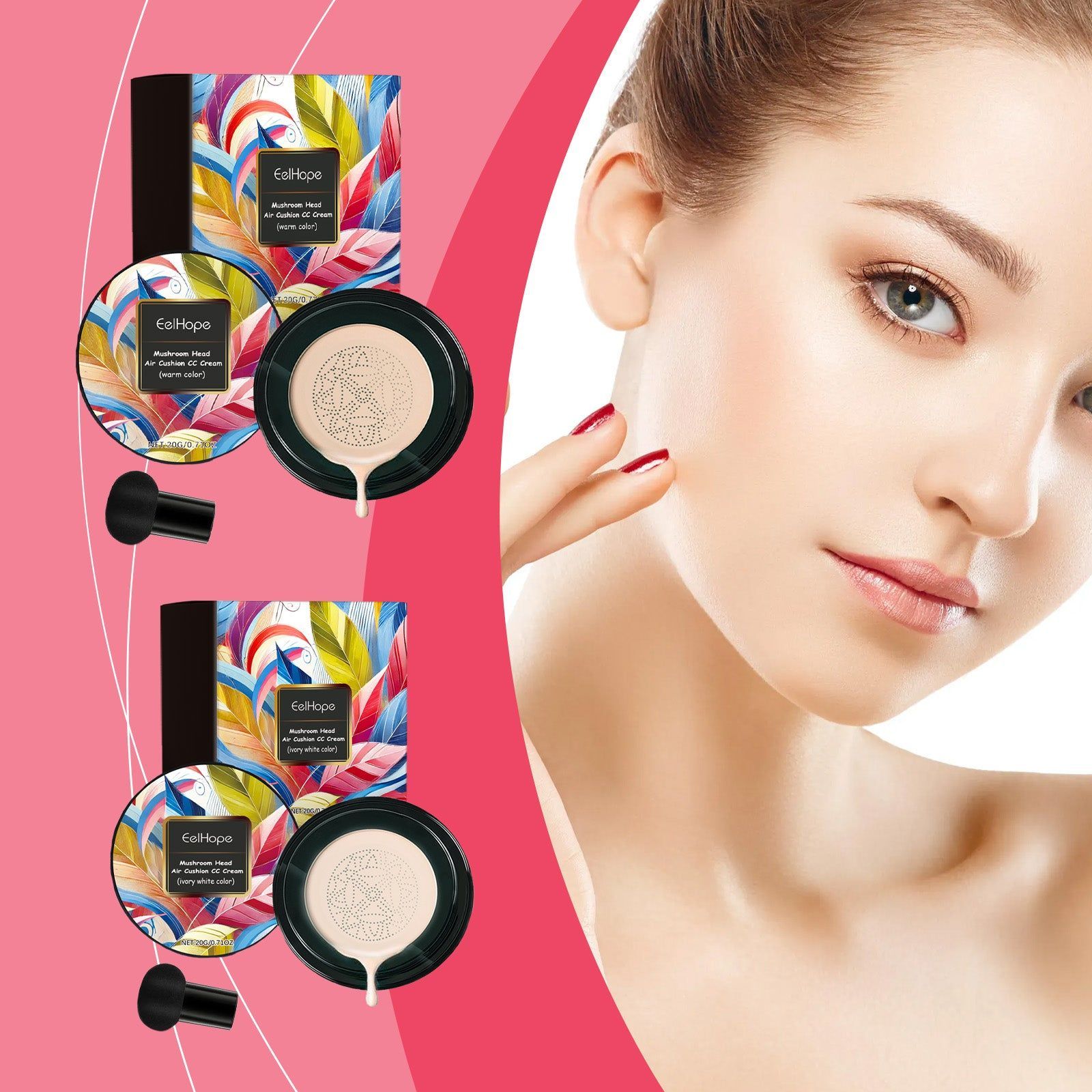 Air Cushion, Natural Flawless Makeup, Hydrating Poreless Concealer, Easy to Apply ,20g