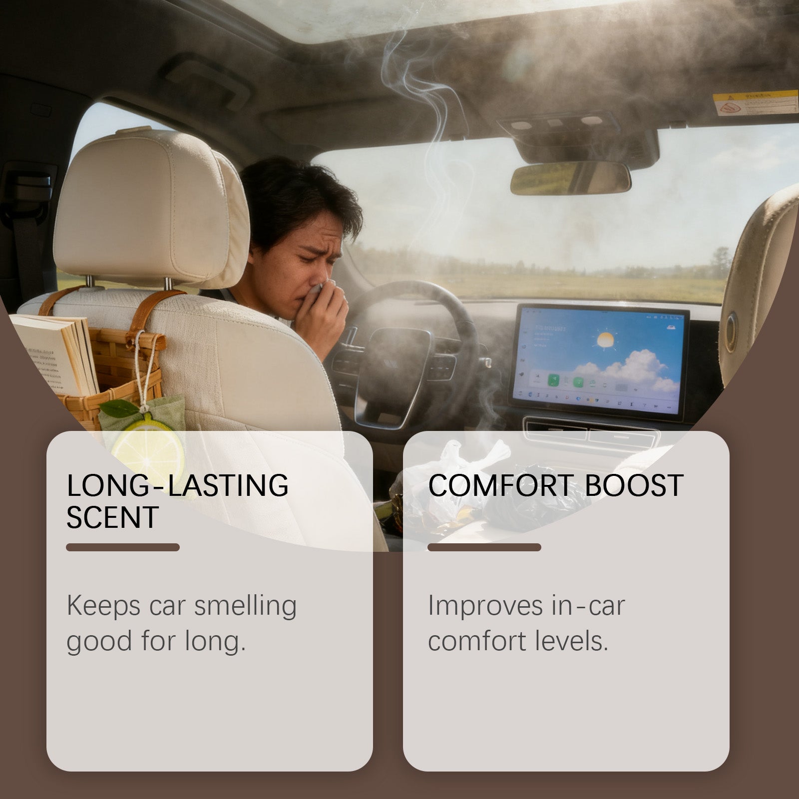Car Air Freshener, Long-lasting Fresh Air, Odor Removal, Interior Cleaning, Multi-functional Car Care ,1set