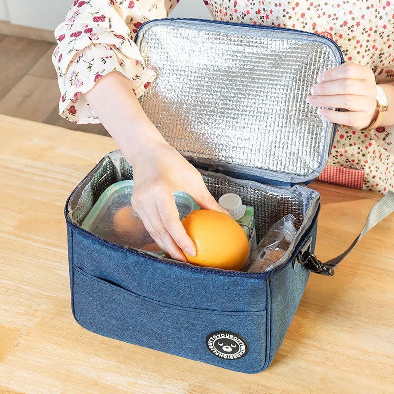Large Capacity Insulated Lunch Bag Portable Cooler Tote with Shoulder Strap