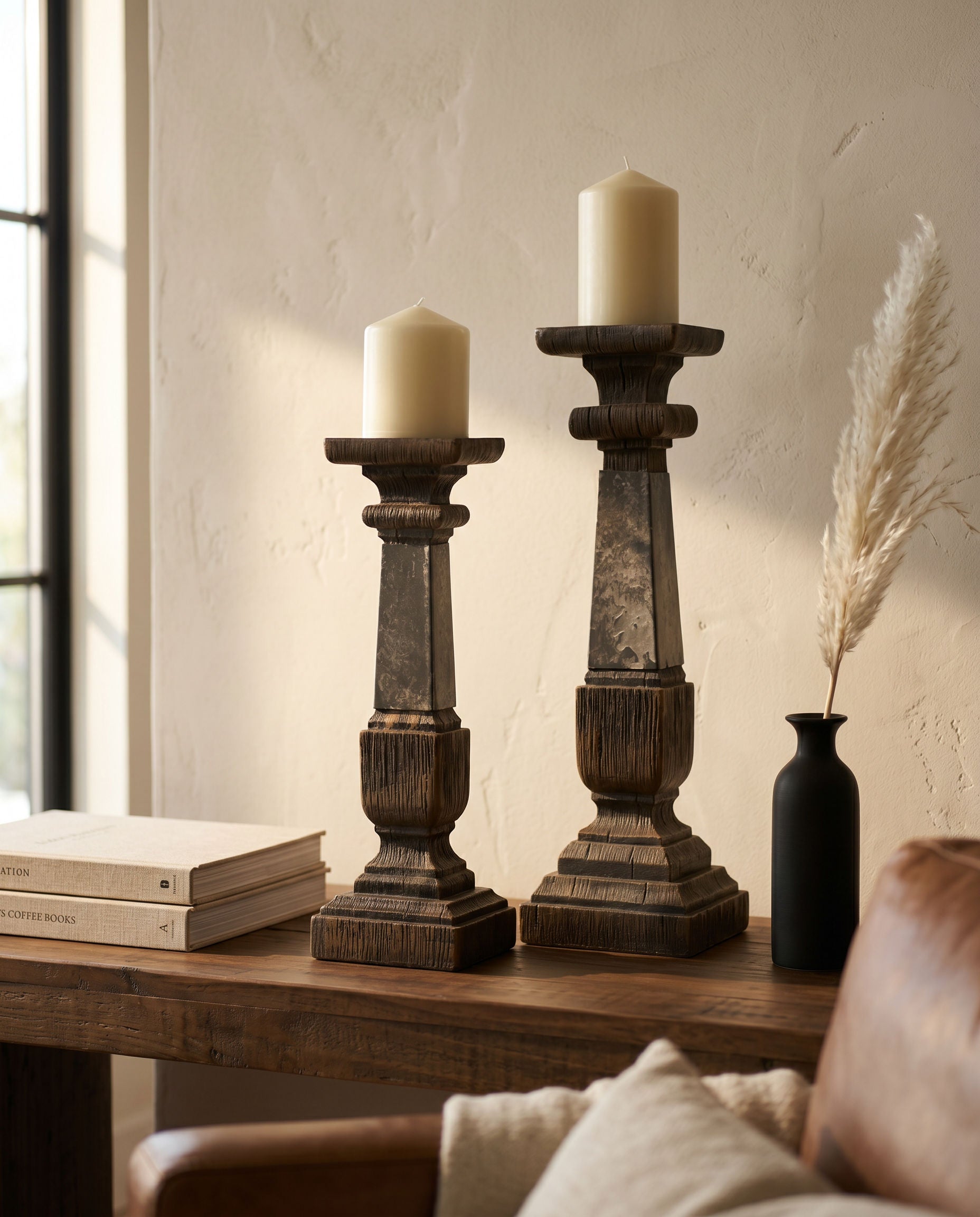 Tati deco Rustic candle holder large
