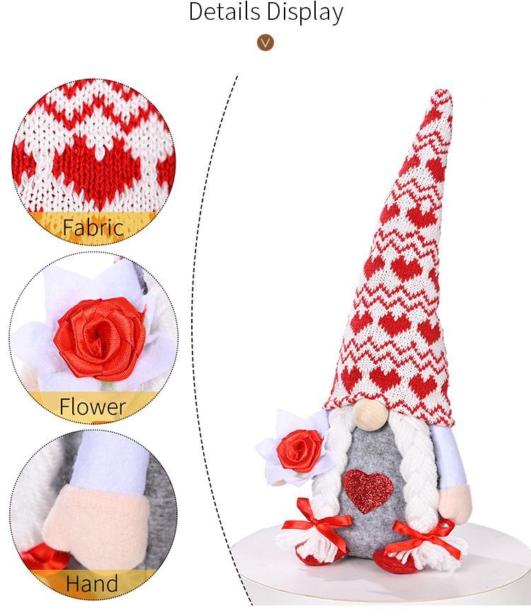 2pcs Valentine Plush Gnomes Table Decoration Faceless Doll Home Party Ornament
