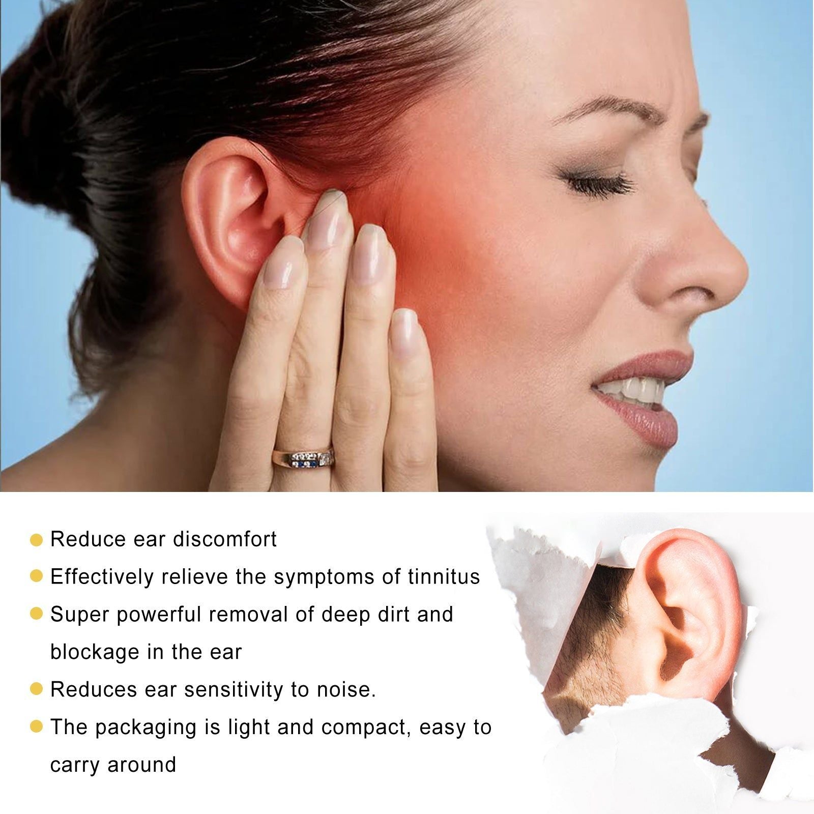 Bees Propolis Ear Care Spray, Tinnitus Relief, Ear Discomfort, Ear Wax Cleaner ,60ml