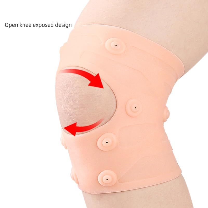 1 Pair Magnetic Knee Brace Silicone Knee Compression Sleeve Support Brace