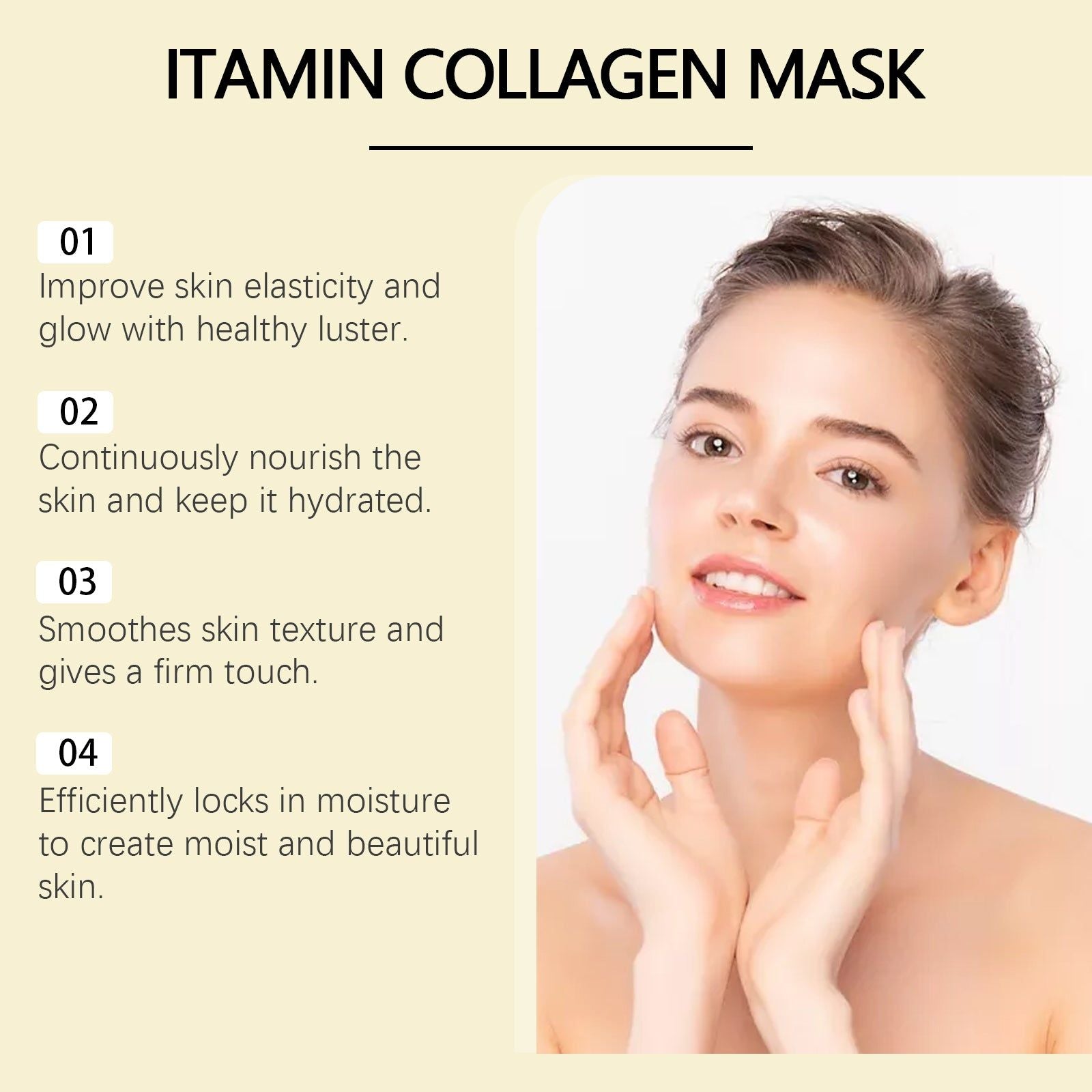 Collagen Facial Mask, Hydrating, Firming, Nourishing, Anti-Aging, Skincare ,1pcs