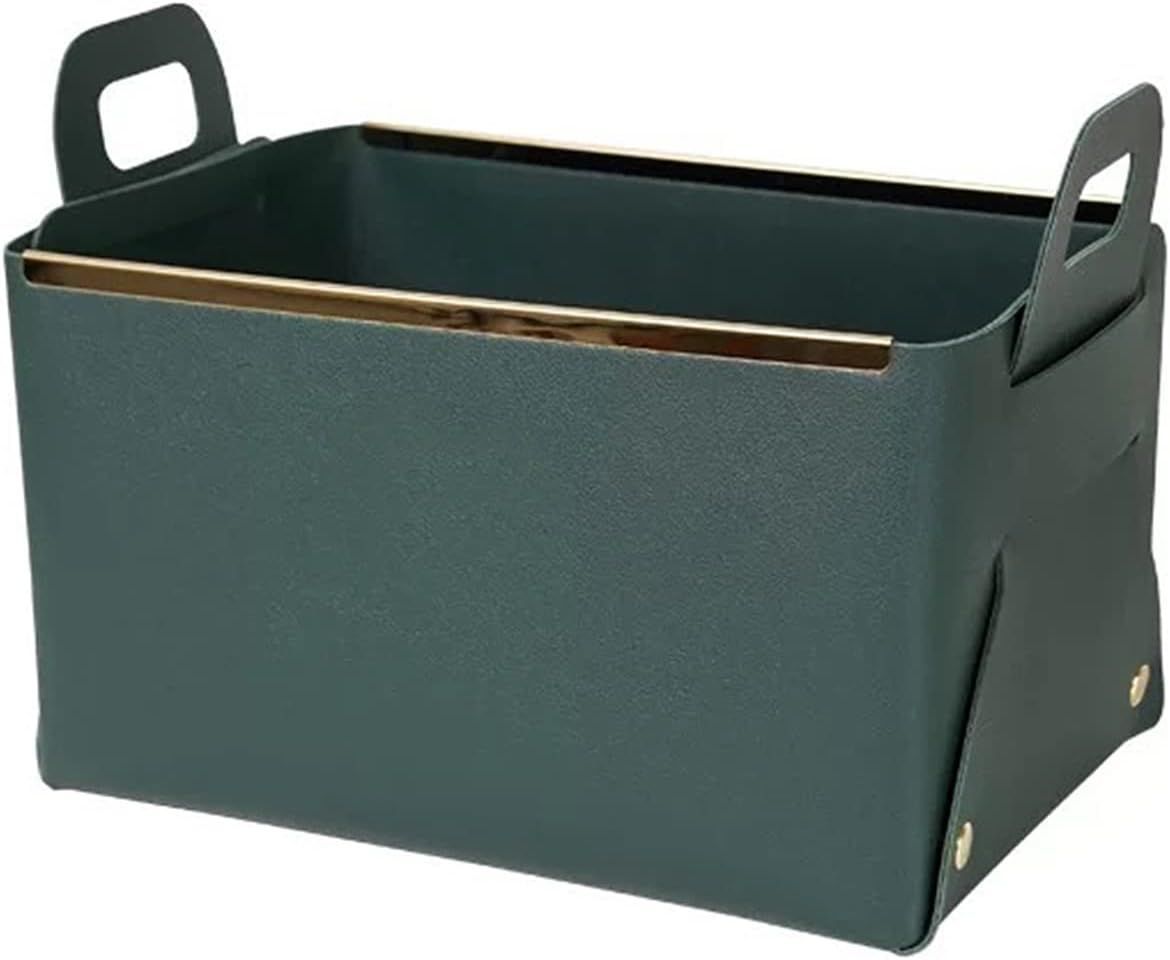 Storage Box Faux Leather Basket Small Catchall Basket Desktop Organizer