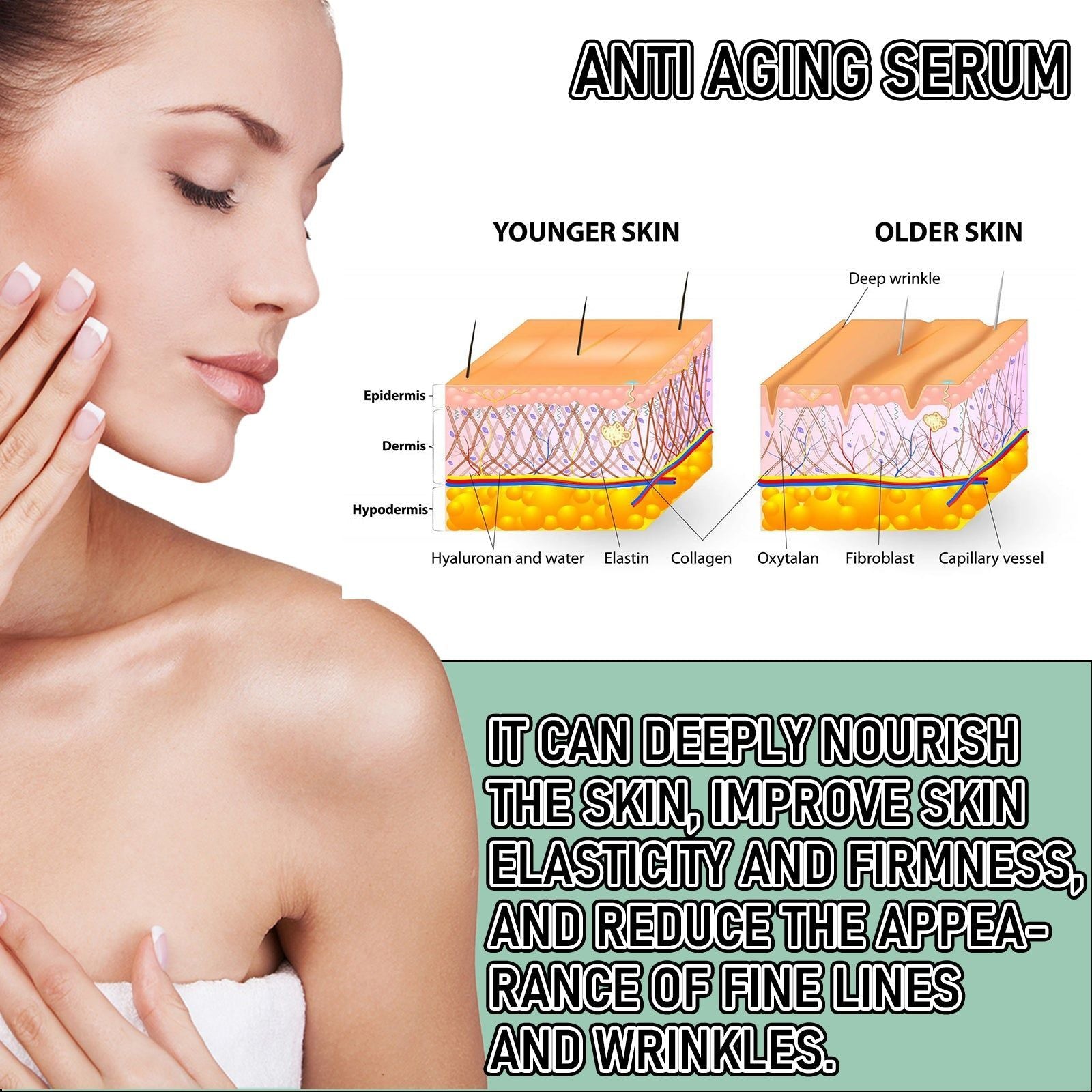 Collagen Anti-Wrinkle Facial Essence for Firming Skin, Hydrating, Youthful Glow ,30ml