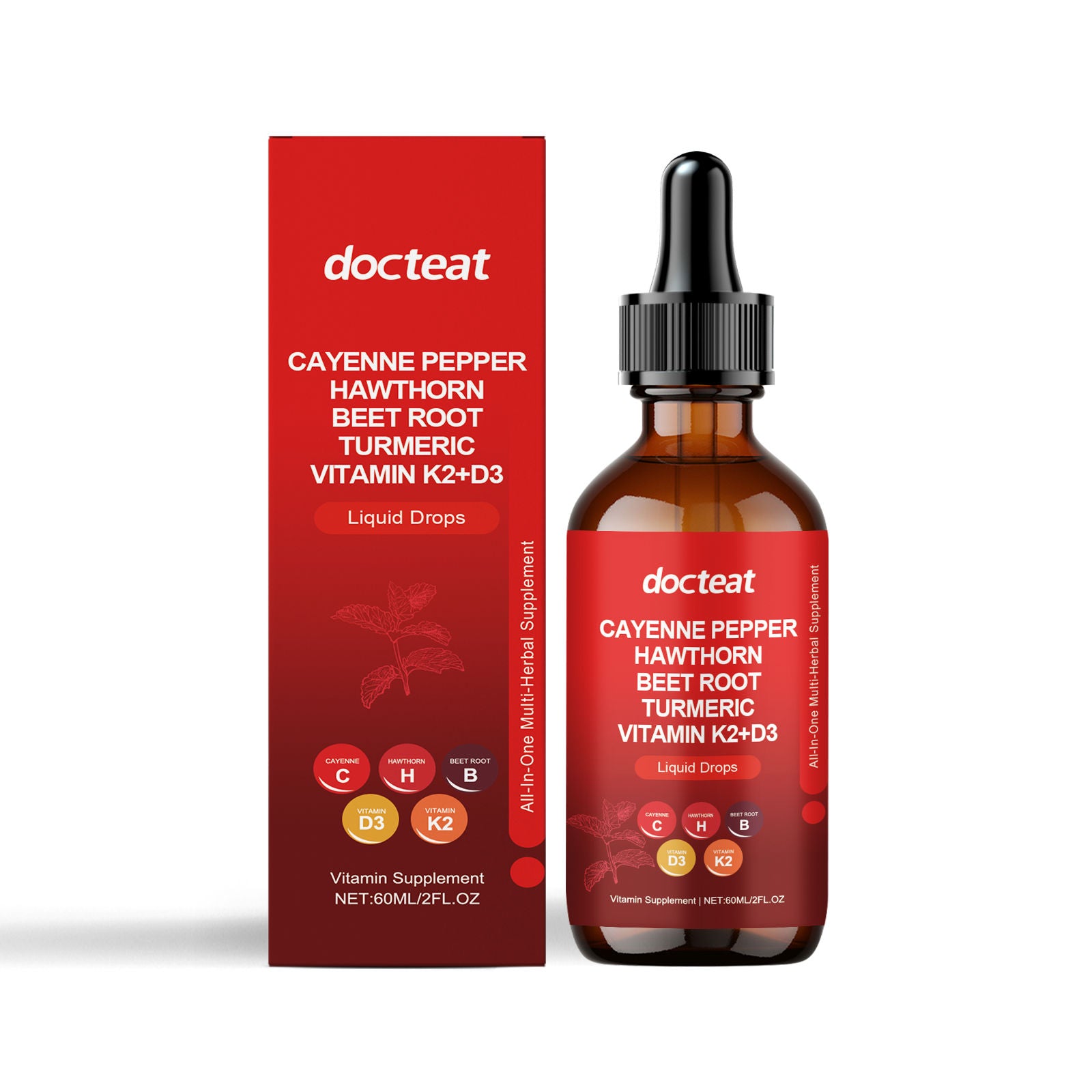 Boost Energy and Promote Metabolism with Vitamin Drops, Natural Nourishing Supplement ,60ml