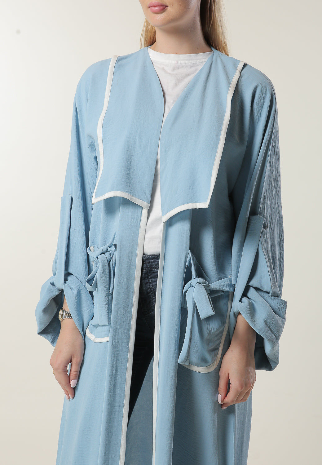 MOiSTREET Blue Casual Abaya With Pockets