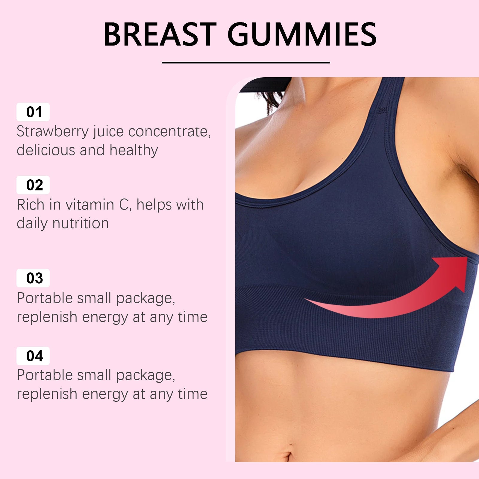 Boost Your Body Care with Delicious Breast Enhancement Gummies, Energy & Confidence ,30pcs