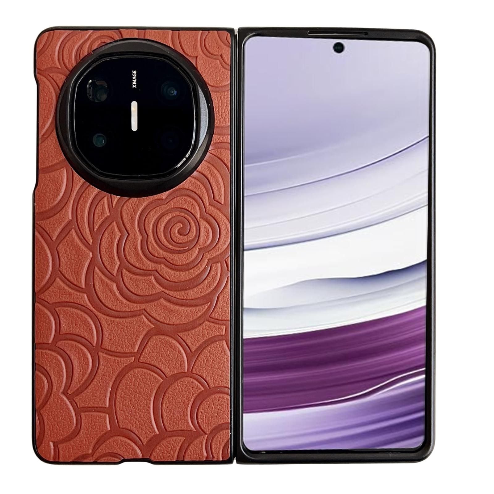 Camellia Pattern PU Case For Huawei Mate X6