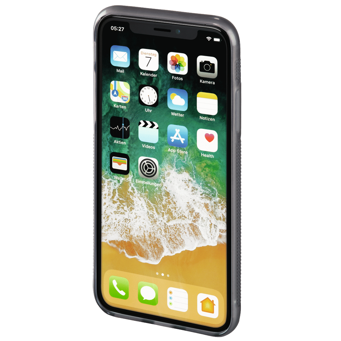 HAMA 181603 "Sticky" Cover for Apple iPhone X/Xs, transparent/grey
