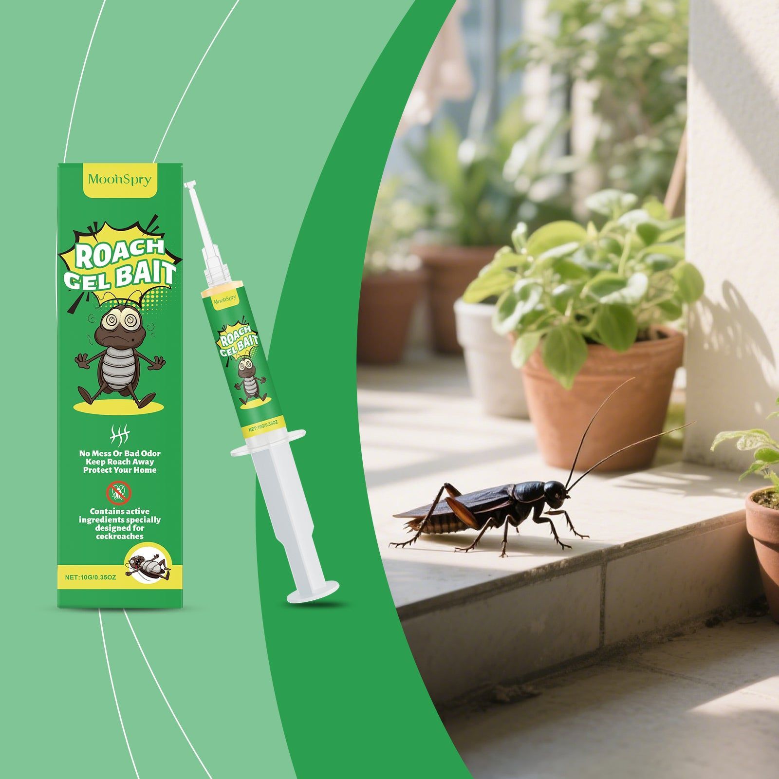 Effective Cockroach Bait Gel, Fast-Acting, Pest Control for Home and Office ,10g