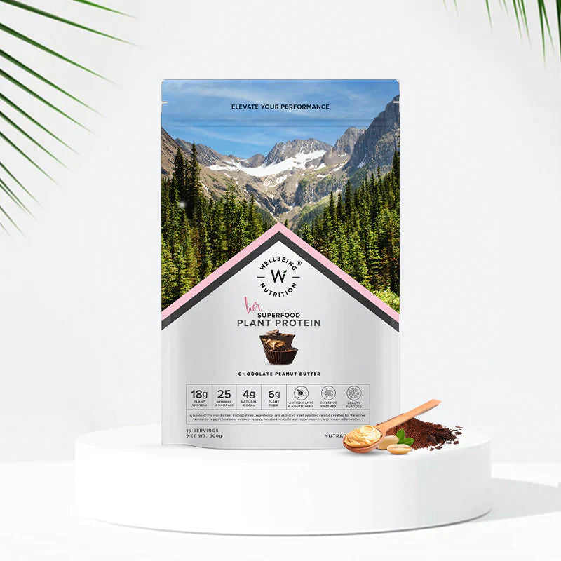 Wellbeing Nutrition Superfood Plant Protein Dark Chocolate Hazelnut and Chocolate Peanut Butter (Buy 1 Get 1