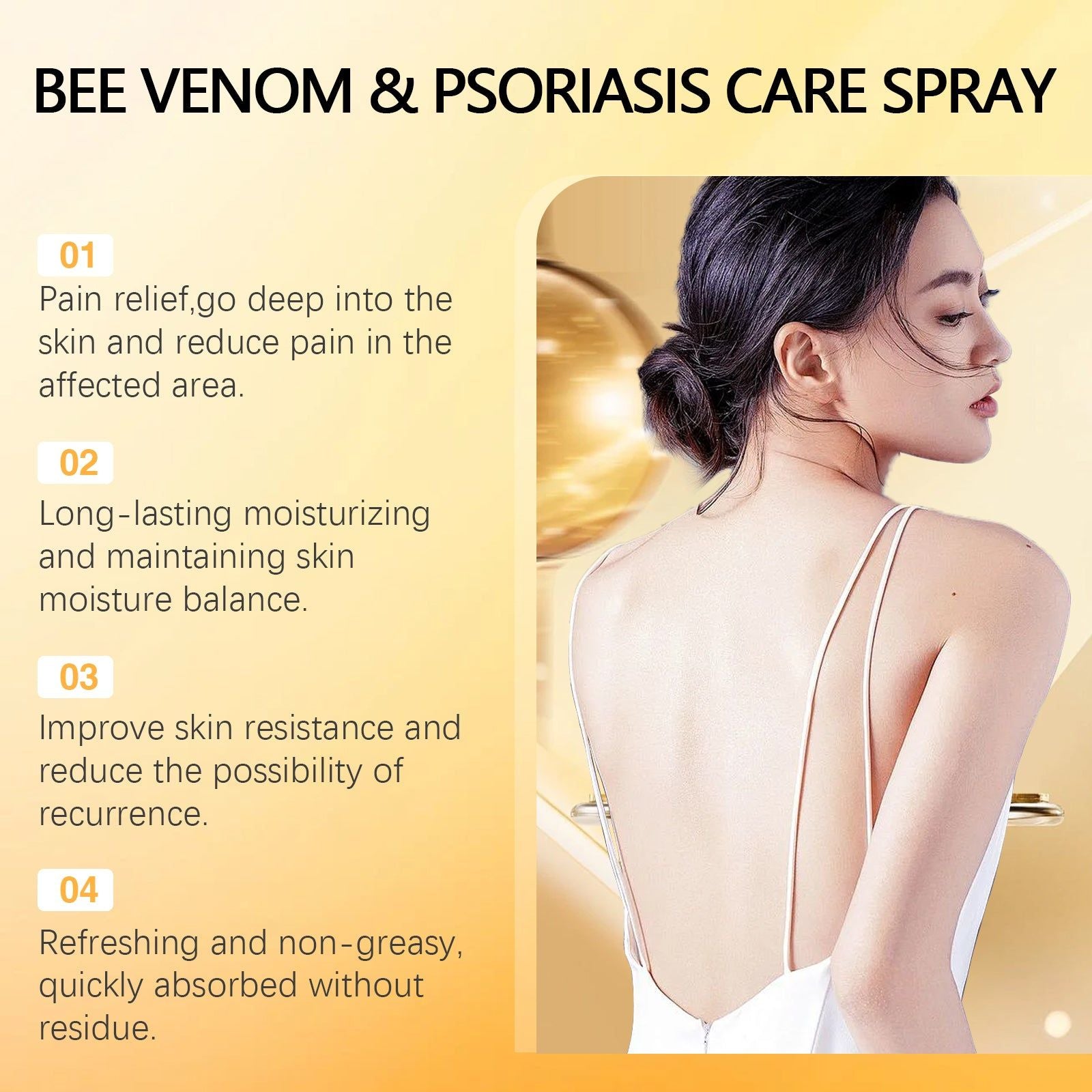 Bee Venom Psoriasis Care Spray, Anti-Itch, Skin Relief, Natural Healing, Fast Results ,20ml