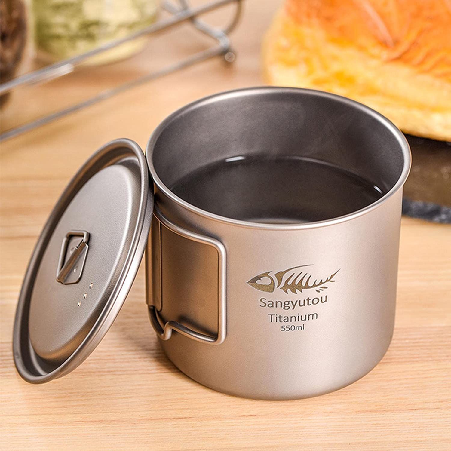 Outdoor Camping Mug Titanium Water Cup Picnic Fishing Accessory Travel Tableware