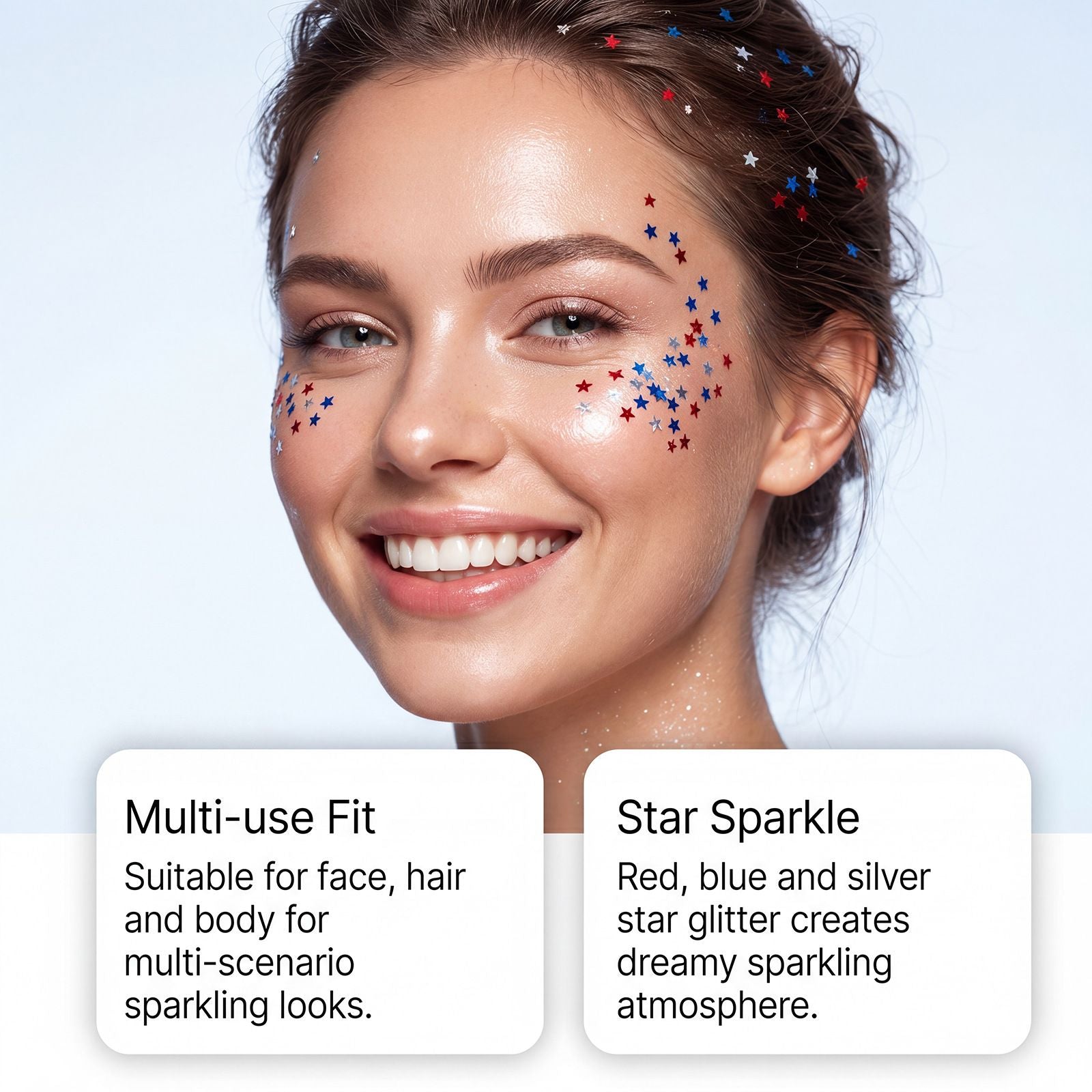 Zephoco Multi-use Glitter Stick for Face, Hair & Body, Festival Party Shimmer Makeup Glitter 15g