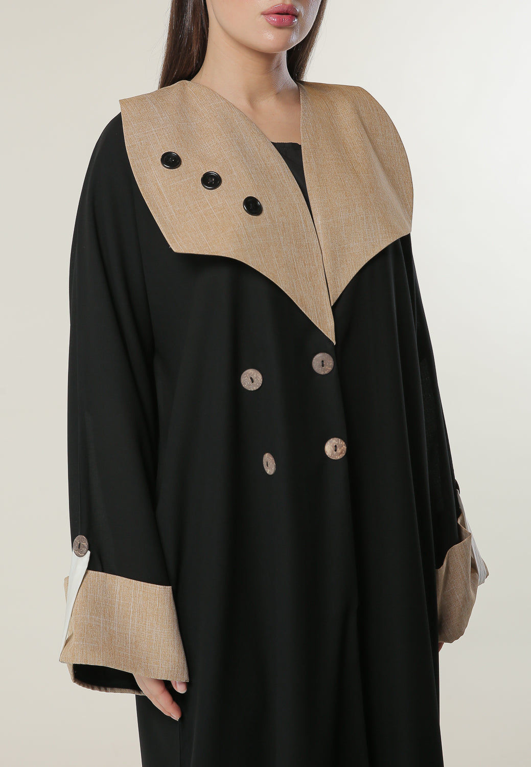 MOiSTREET Casual Black Abaya