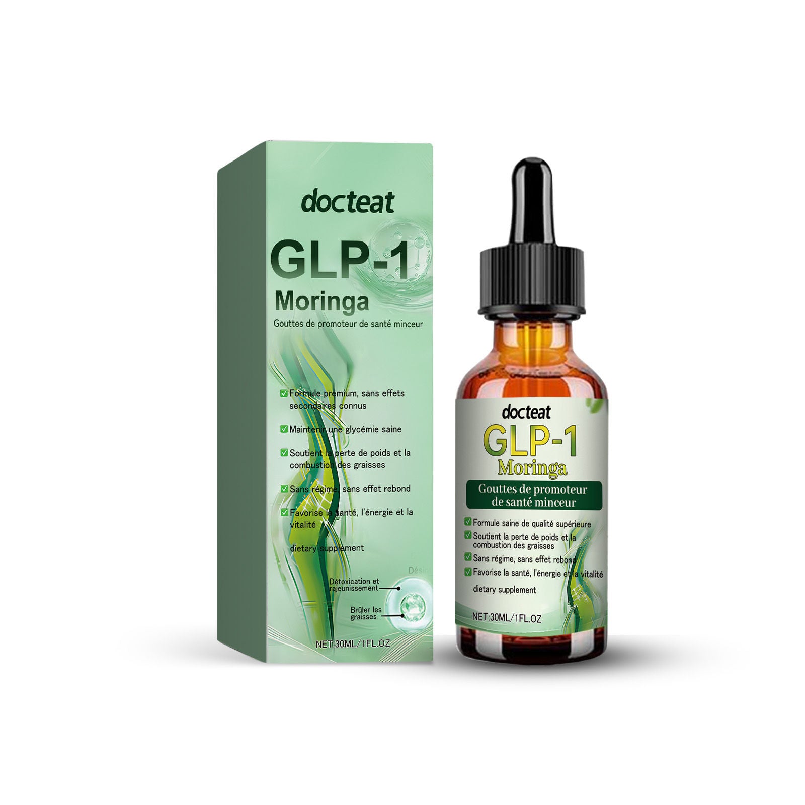 Boost Energy & Balance Sugar with GLP-1 Moringa Leaf Drops, Natural Body Care ,30ml