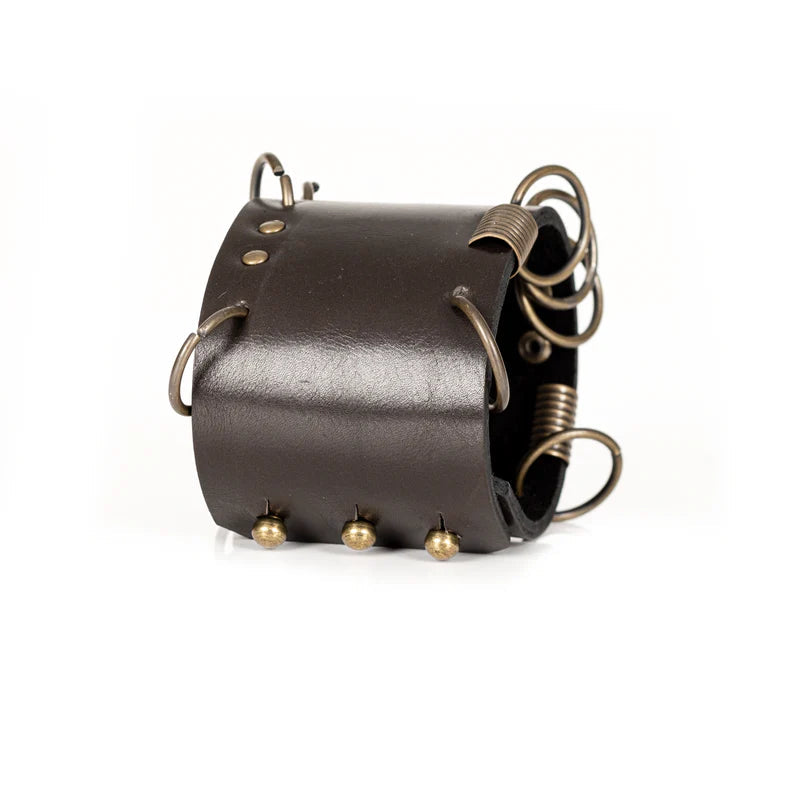 The Dark Industrial Rebel Leather Cuff Handmade Wide Bracelet
